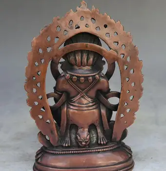 China Bronz Mouse-Ul Mahakala Mânios Zeitate Galben Jambhala Mamona Statuie A Lui Buddha