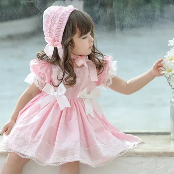 Fetita spaniolă Haine Copii Lolita Printesa Rochie de Dantelă Royal Rochie pentru Fete de Vară 2020 Halat Copilul Florale Rochie de 2-10 Ani