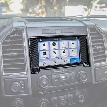 Masina Fibra de Carbon Central de Control de Navigare GPS Radio Panel Ornamental pentru Ford F150-2017