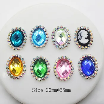 Noi 10buc/Lot AB Pietre Mix de Culori Acrilice Ovale Cristal de Diamant Butoane Panglică Carte de Invitatie de Nunta de Decorare Butoane
