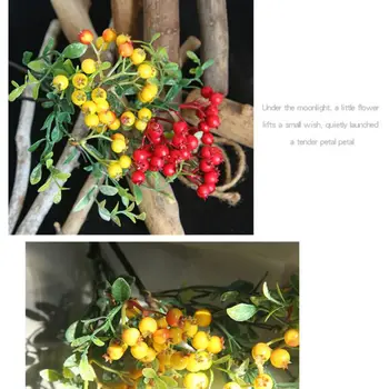De crăciun Artificial Holly Berry Ramură Colorate Fals Boabe Pentru DIY Festival Xmas și Decorații de Brad Aranjamente florale AXIR