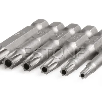 OOTDTY 12 BUC 1/4 Inch 50mm T5, T6, T7, T8, T9, T10, T15, T20, T25, T27, T30, T40 Magnetic Șurubelniță Torx Bits Kit