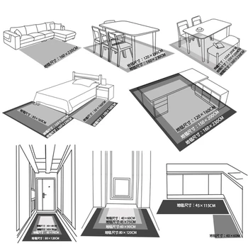 Creative Modele Geometrice Covoare Living Mare, Dormitor Ceai De Masă Stil Nordic Zona Covoare Decor Acasă Anti-Derapare Covorase