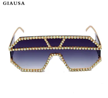 GIAUSA Supradimensionat de Cristal de Lux ochelari de soare femei Rhinstone ochelari de soare barbati doamnelor oculos de sol UV400 feminino