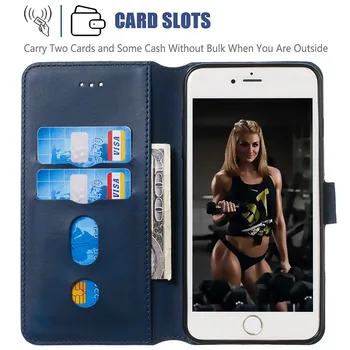 Pentru iPhone 6 Caz Clasic de Modă de Culoare Solidă Flip Portofel Caz Pentru iPhone 6S 6 Plus TPU+Piele PU Cu Slot pentru Card Capacul suportului