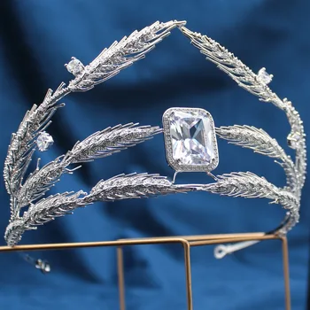 Parmalambe Coroana De Zirconiu Nunta Clustere Ramură Tiara De Păr Bijuterii Mireasa De Susținere Regina Coroana Accesoriu De Nunta Tiara Mare