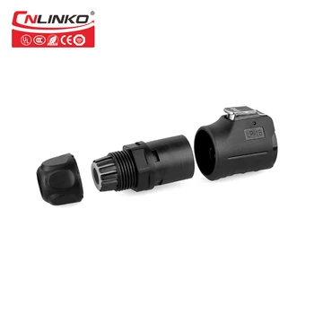 CNLINKO 3 Pin rezistent la apa IP67 Rotund Negru Sigilat Push Pull Rapid de Blocare de Sârmă Electrică de sex Masculin Plug-and-Socket Conector Cablu de Alimentare