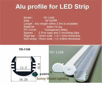 10buc/lot 40inch 1m bar led lumina de locuințe,rotund led profil aluminiu pentru 3528/5050 strip, led tub lumina bar