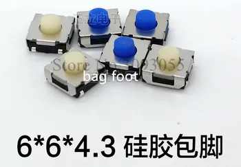 35pcs Silicon buton 6*6*3.5/4.3/5 rezistent la apa praf de patch-uri comutator 6x6 cu Patru picioare patch comutator