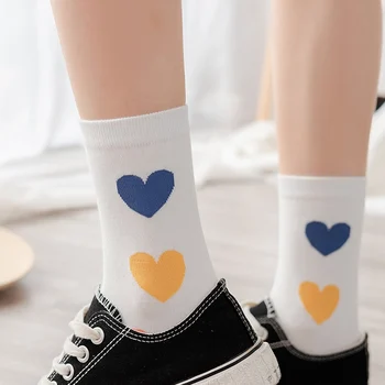 Noua Moda Drăguț Amuzant De Șosete De Bumbac Femei Harajuku Ciorap Școală Colanti Fete Echipajului De Inima Colorate Casual Stil Coreean