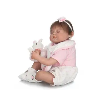 55Cm Silicon moale Renăscut Baby Doll Handmade Cadou bebe renăscut dormit fata de nou-nascut papusa jucării de Culcare playmate bonecas