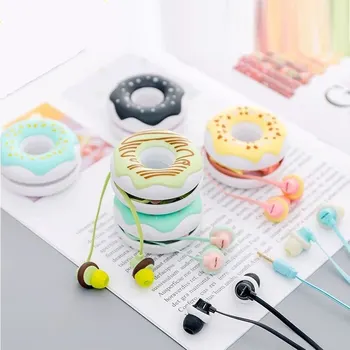Drăguț Prajituri Macarons Căști 3.5 mm in-ear Stereo cu Fir Căști cu microfon Cască de Caz pentru Copii iPhone Xiaomi Fete MP3 Cadouri