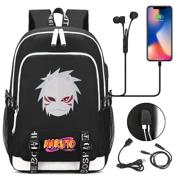 Noi Drăguț Uzumaki Naruto Tipărite USB Căști Jack Boy Fata de Copii sac de Școală Femei Bagpack Panza Barbati Rucsac Packsack Bookbag
