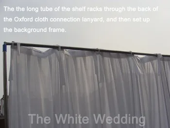 HAORUI 3M x 3M Gheață Albă de Mătase de Lux Elegant Perdea de Fundal pentru Nunta, Ziua de nastere Partid Eveniment Decor 10ft Mare 10ft lățime