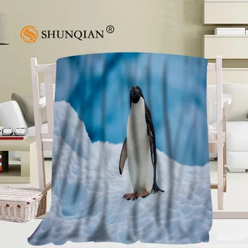 Personalizat Dulce mic pinguin pătură Flanel Falafel Fabric56x80inch 50X60inch 40X50inch Canapea extensibilă Pătură Copil Adult Pătură Caldă