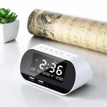 USB de Încărcare de Alarmă Digital Electronic Ceas de birou cu Calendar de Afișare a Temperaturii Timer Inteligent Wireless Radio pentru Dormitor LED