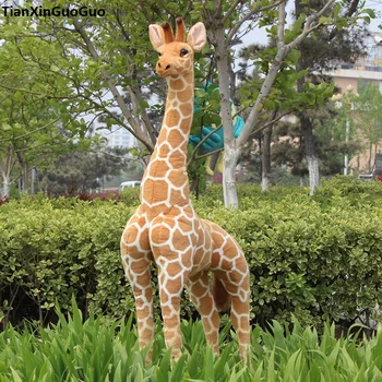 Simulare girafa mare 140cm în picioare de girafa jucarie de plus moale papusa arunca perna cadou de ziua s0470