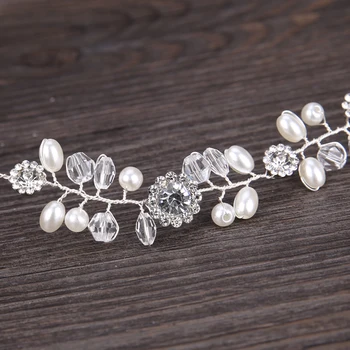 Noua Epocă Argint Culoare Cristal Pearl Nupțial banda de Susținere Accesorii de Par Handmade Nunta Headpieces Păr, Viță de vie, Bijuterii, ornamente