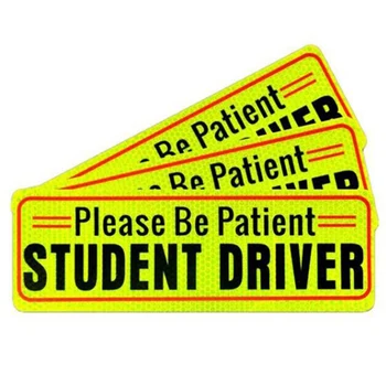 3pcs 8.3 CM*25CM Nou Driver, vă Rugăm să Fie Pacient Student Driver Amuzant PVC Decal Autocolant Auto