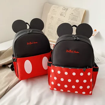 Disney Mickey Minnie geanta cu scutece mami doamna cu geanta rucsac multifunctional de călătorie de mare capacitate rucsac desene animate mama de moda sac