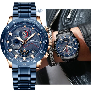 CRRJU Moda Mens Ceasuri Casual Sport rezistent la apă, Cronograf Cuarț Ceas de mână de Lux Ceas de afaceri Relogio Masculino