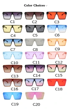 Supradimensionat ochelari de Soare Patrati Femei 2020 de Lux Brand de Moda Top Plat Negru Rosu Obiectiv Clar-O singură Bucată Bărbați Gafas Umbra Oglindă UV400