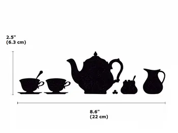 Seturi de ceai Silueta Autocolant de Perete de Vinil de Perete Decal pentru a Comuta Laptop Fereastra Decal Poster Oglindă Artă Murală S-864