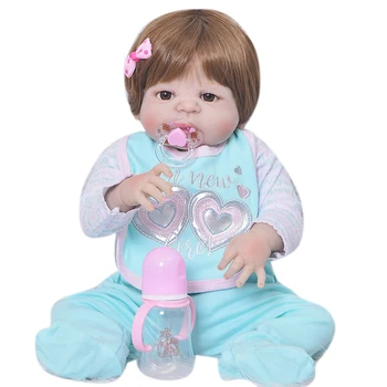 Realist 23 Inch Copilul Renăscut Baby Girl Plin De Silicon Corpul Renăscut Păpuși Realiste Copii Tovarăș De Joacă Jucării Pentru Copii Fată Cadouri De Craciun