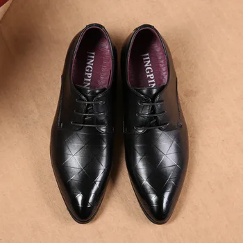 Oamenii Nunta Toamna Pantofi Oxfords de Lux Rochie de Pantofi din Piele Dantela-up Business Casual din Piele Pantofi de Mens de Moda Formale Pantofi Plat