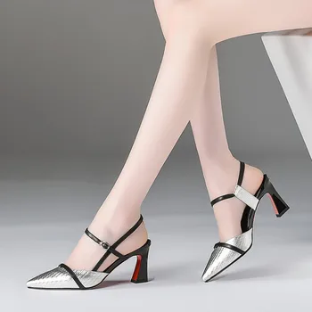{Zorssar} 2018 Nou Autentice din Piele de Curea Glezna cu Tocuri Femei Sandale Pantofi de Vara pentru Femei cu Tocuri Înalte, Rochie de Petrecere pantofi de Aur, argint