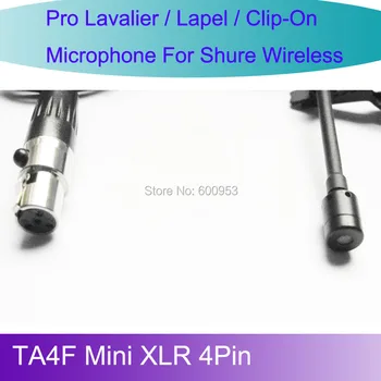 Pro MICWL L4P Cravată Nouă Lavaliera Microfon Rever pentru Shure Wireless centura pachet bodypack TA4F Mini XLR 4Pin