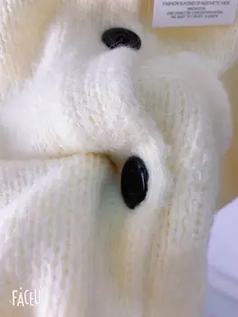 Coreeană Supradimensionat Femei Pulovere Cardigan Pulover De Iarna Butoanele De Epocă Gât O Nouă Pieptul Singur Puff Sleeve Cardigan Vrac