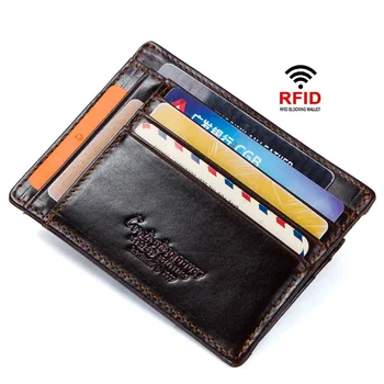 Portofel pentru Oameni de Afaceri Trendy din Piele Titularului Cardului Titularului Cardului RFID Anti-furt Perie Retro Piele Pungă de Monede Scurt Sac Negru