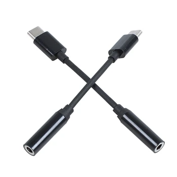 2 bucăți C USB-3.5 mm pentru Căști Jack Adaptor de Tip C Masculin Feminin de 3,5 mm AUX Jack Stereo pentru Căști Converter, Compatibil pentru Mot