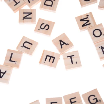 100buc Lemn Scrabble Gresie Litere Negre Numere pentru Meserii Puzzle-uri din Lemn Alfabete Educație Cadou de Crăciun pentru Copii