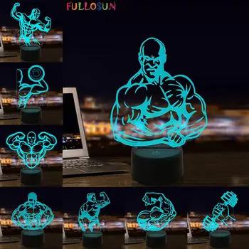 Fitness Model 3D Lampa de Noapte Coloful LED-uri de Iluminat 3D pentru Sport Decor Cadou