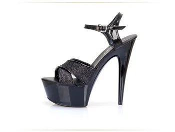 Paiete Pânză 2019 Țeavă de Oțel de Pantofi de Dans Femei Sandale Sexy Plus Dimensiune 34-44 cu toc 15cm Bine cu Sandale rezistent la apa