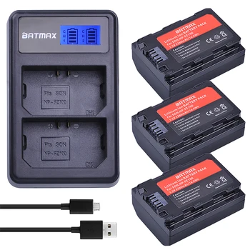 Batmax 3pc 2280mAh NP-FZ100 Baterie+LCD Dual USB Incarcator pentru Sony NP FZ100,NPFZ100 ,Alpha9,Sony A9,Sony Alpha9R,Sony A9R Camera