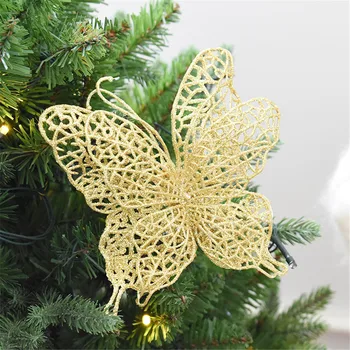 6Pcs Pentru Casa de Vacanta Festival Petrecere Decoratiuni Artizanat Cadou de Crăciun Ornamente pentru Pomul de Crăciun Simulare Grădină de Flori Fluture 77