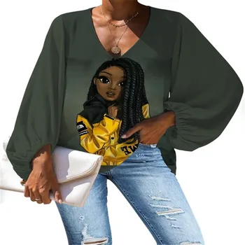 Nopersonality Fete Africane Model Plus dimensiune Moda Supradimensionate pentru Femei Bluze 2020 Șifon Bluza mâneci Topuri Largi Tricou