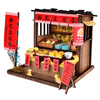 Creative Chineză Japoneză DIY Cabana din Lemn Asamblate manual Street View Teatru DIY Decorare Alimente Și să se Joace Model