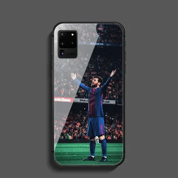 Messi Fotbal 10 Telefon Sticlă Călită Caz Acoperire Pentru Samsung Galaxy Note 7 8 9 10 10E 20 Plus Lite Uitra Pictura