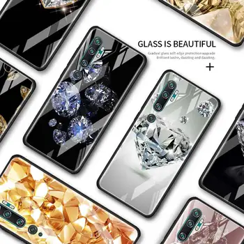 Sticla Caz pentru Xiaomi Mi Nota 10 Pro 9T A3 CC9E 10 8 Lite Redmi Note 7 8 9 Pro 9s 8T Aur Bling Sclipici Diamant