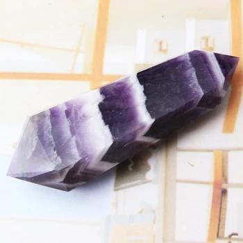 WALUOLAN Naturale Violet Phantom Ametist Cuart Cristal Dublu terminator Puncte pilon Lustruit de Vindecare la Chakra de vindecare