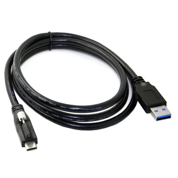 1,2 m USB 3.1 Type-C USB-C de Blocare a Conectorului Standard USB3.0 Cablu De Date Cu Montare Pe Panou Cu Șurub