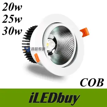 Noi 3000lm 20W 25W 30W flux luminos Încastrat Cald/alb rece led downlight LED COB Spot luminos led lampă de plafon AC85-265V gratuit DHL