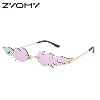 Q 2020 Moda Personala Unisex Punk ochelari de Soare pentru Femei Ochelari Supradimensionate Flacără Stil Multicolor de Brand Designer de Bărbați Nuante UV400