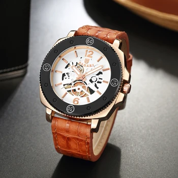 2018 Masculin Ceasuri de Om BAGARI de Moda Cuarț Ceasuri Barbati Brand de Lux rezistent la apa Curea din Piele pentru Bărbați Încheietura Ceas Relogio Masculino
