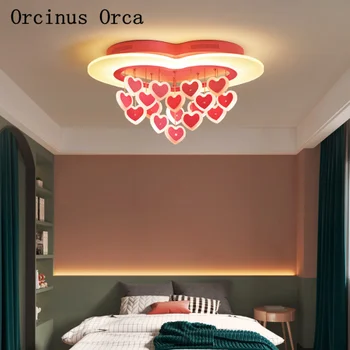 Modern, simplu cu LED-uri de culoare roz dragoste lampă de tavan Fată Dormitor de Printesa camera Camera copiilor lampa de desene animate creative romantice lampă de plafon