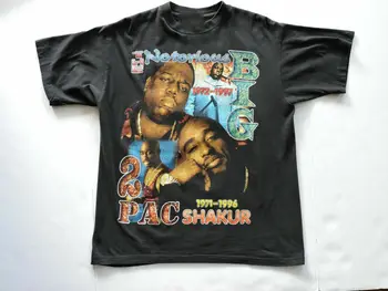 90 2Pac Tupac, Biggie Notorious Big Rap Hip Hop Tricou Negru Toate Dimensiunile M1083